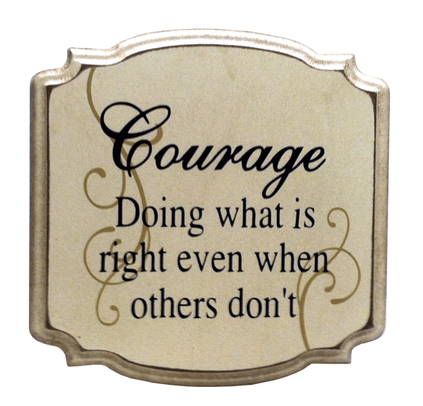 "Courage: Doing what is right even when others don't"